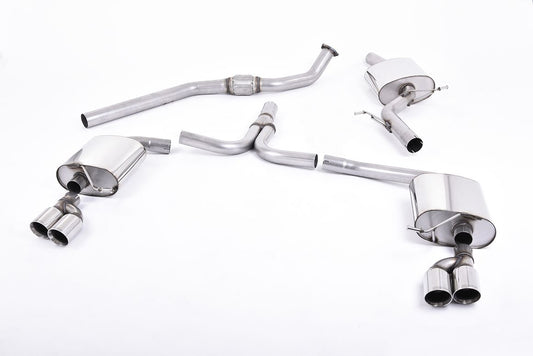 Milltek Cat Back Quad Exhaust Black for Audi A4 2.0 TFSI S-Line B8 Manual 08-11