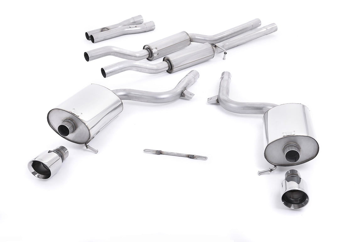Milltek Resonated Cat Back Exhaust GT100 Tips for Audi S4 B6 4.2 V8 (03-05)