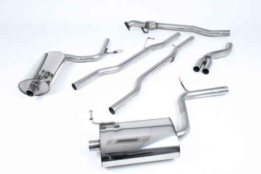 Milltek Non-Res Cat Back Exhaust 90mm for Audi A4 1.8T B6 Quattro 163BHP (01-05)