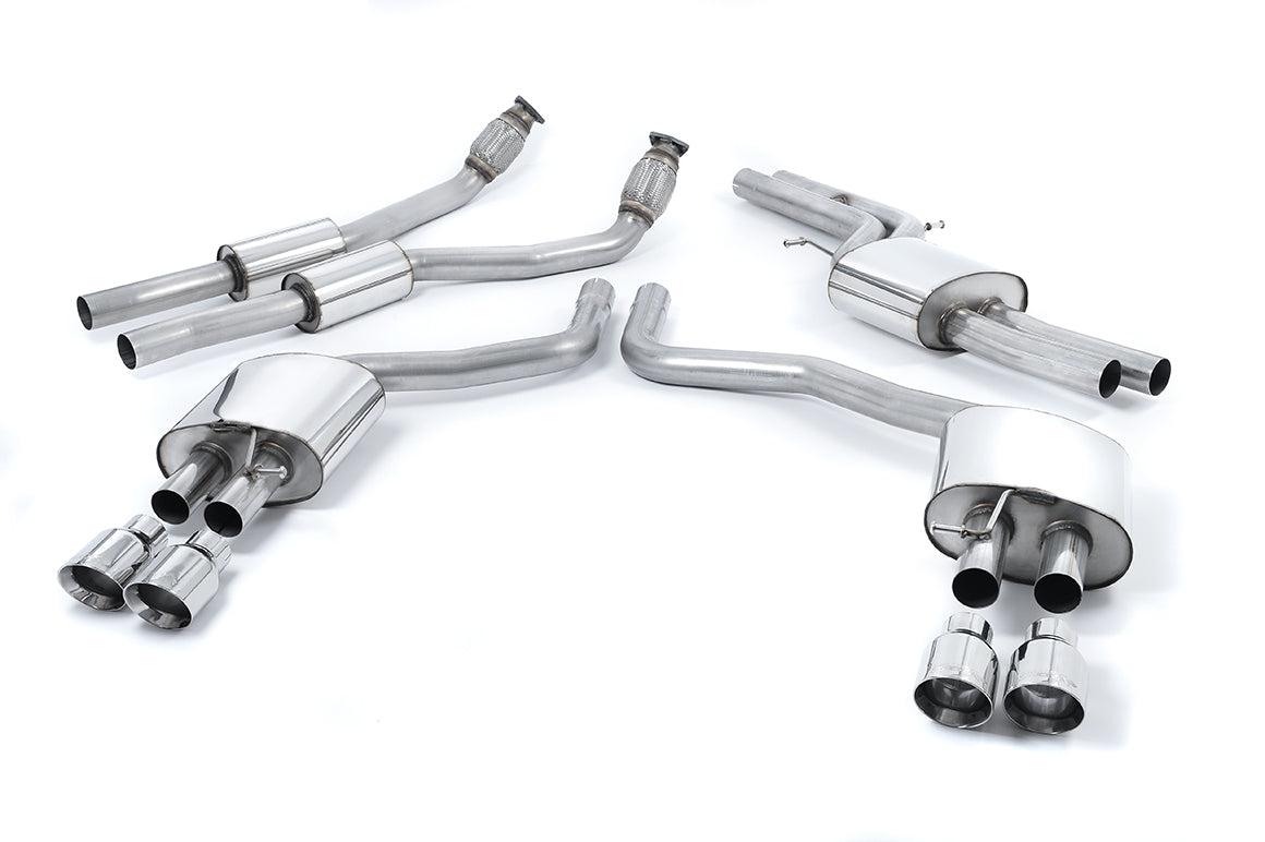 Milltek Resonated Cat Back Exhaust Polished Tips for Audi S6 C7 (12-18) EC App