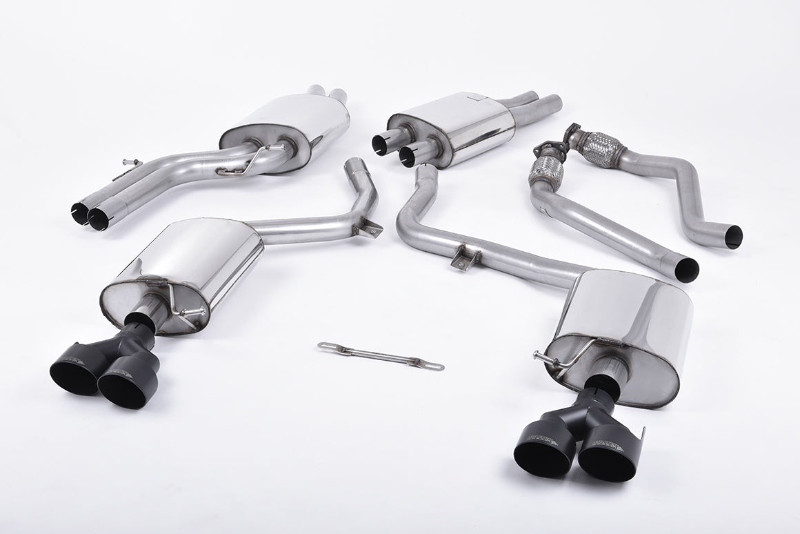 Milltek Cat Back Quad Exhaust Black for Audi S4 B8.5 (12-16)