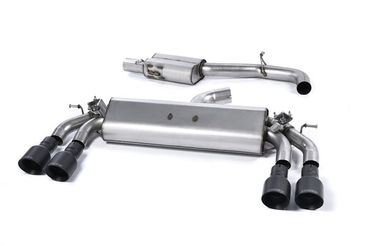 Milltek Resonated Cat Back Exhaust Black Round Tips for Audi S3 8V 3 Door