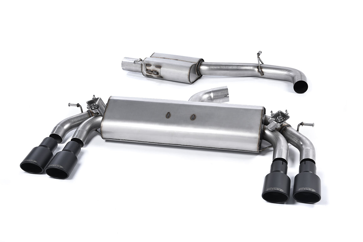 Milltek Resonated Cat Back Exhaust Black Oval Tips for Audi S3 8V Sportback