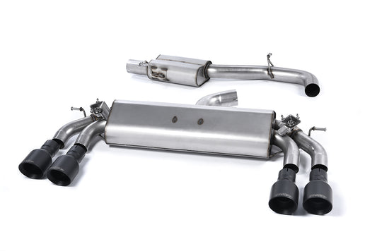 Milltek Resonated Cat Back Exhaust Black Round Tips for Audi S3 8V Sportback