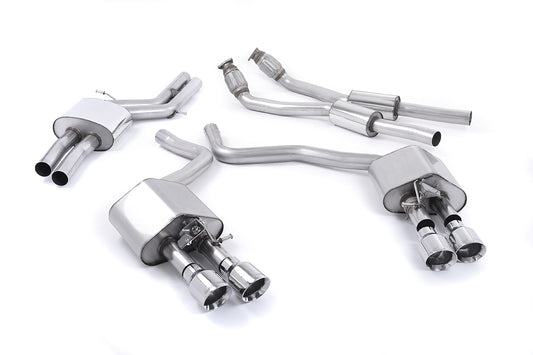 Milltek Resonated Cat Back Valvesonic Exhaust Polished Tips for Audi S6 C7 12-18