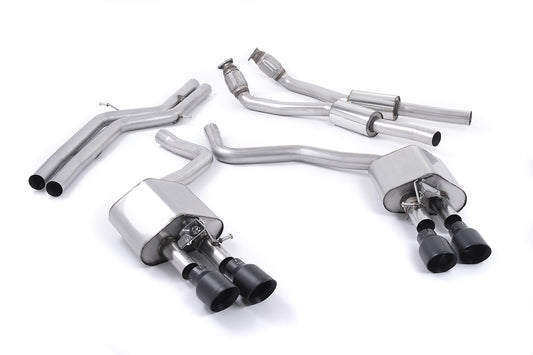Milltek Non-Res Cat Back Exhaust Black Tips for Audi S7 (12-18)