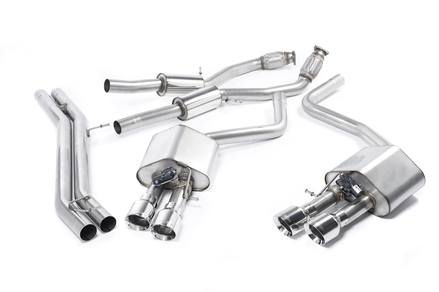 Milltek Resonated Cat Back Exhaust Polished Tips for Audi S8 D4 (13-18)