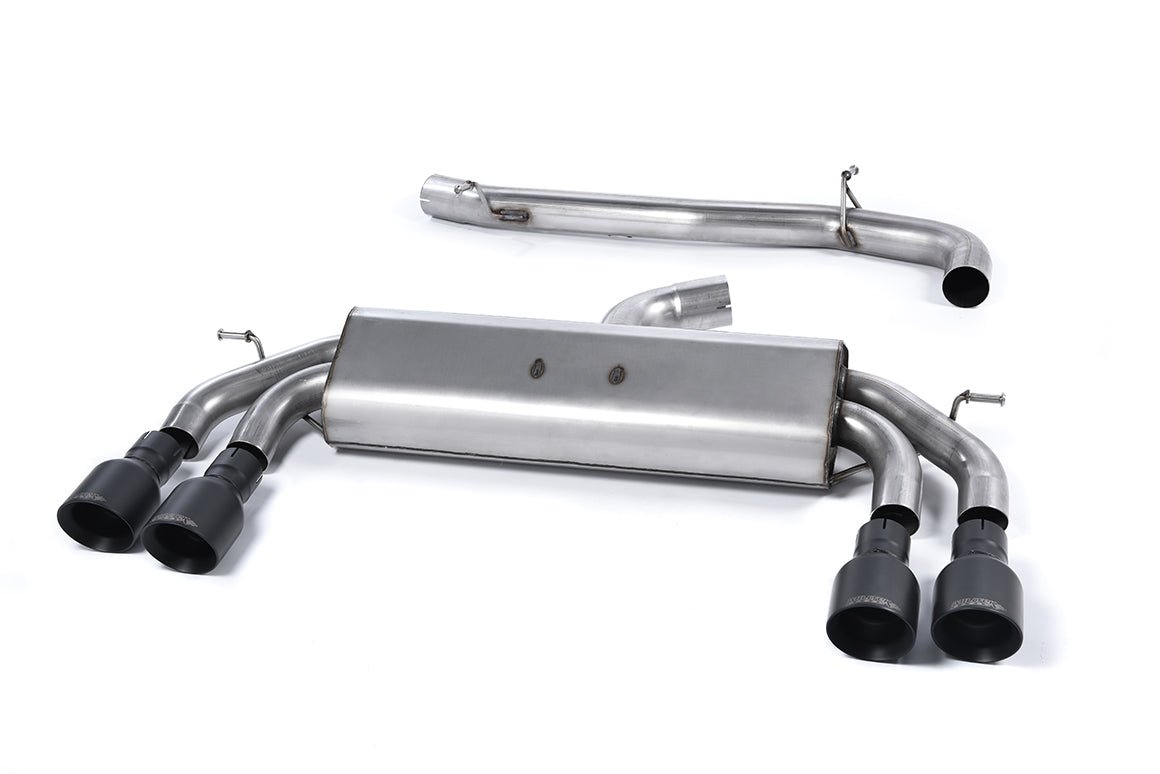 Milltek Non-Res Cat Back Race Exhaust Black Tips for Audi S3 8V Sportback 13-18