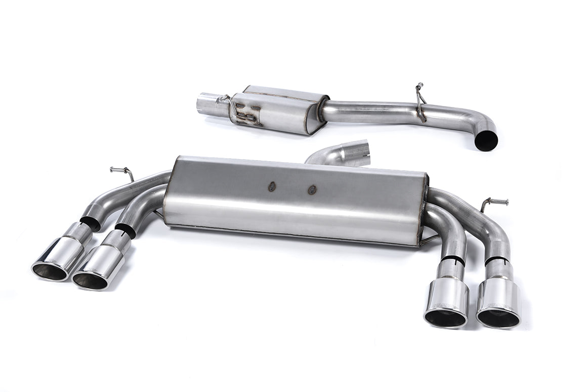 Milltek Resonated Cat Back Race Exhaust Oval Polished for Audi S3 8V Sportback