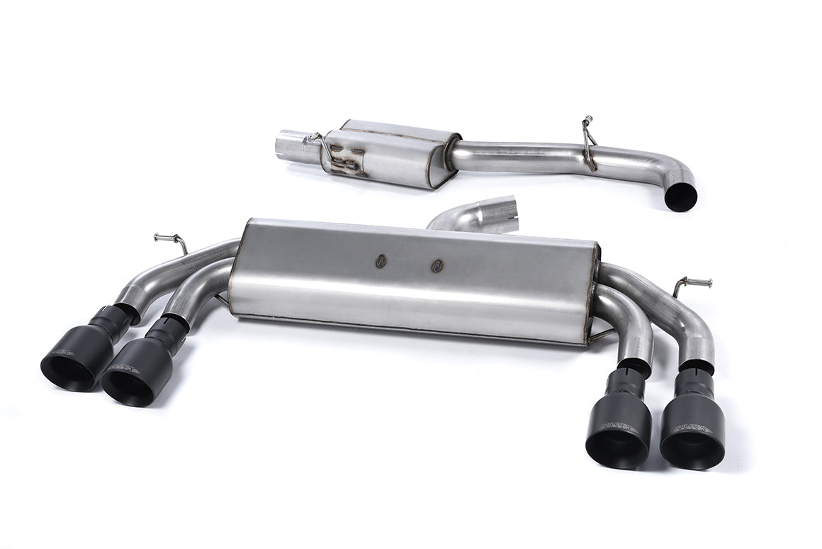 Milltek Resonated Cat Back Race Exhaust Black Round for Audi S3 8V Sportback