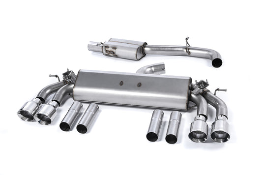 Milltek Resonated Cat Back Race Exhaust Round Polished for Audi S3 Saloon/Cab