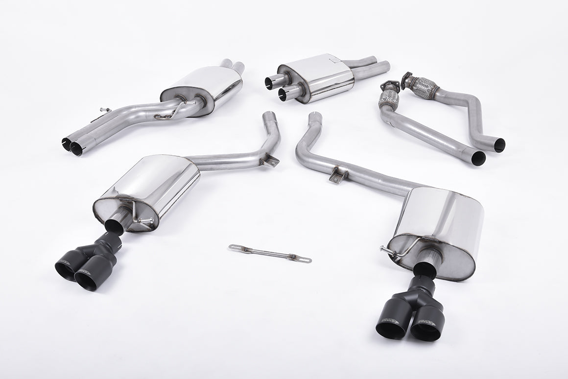 Milltek Cat Back Quad Exhaust Black for Audi S4 B8 (09-12) EC Approved