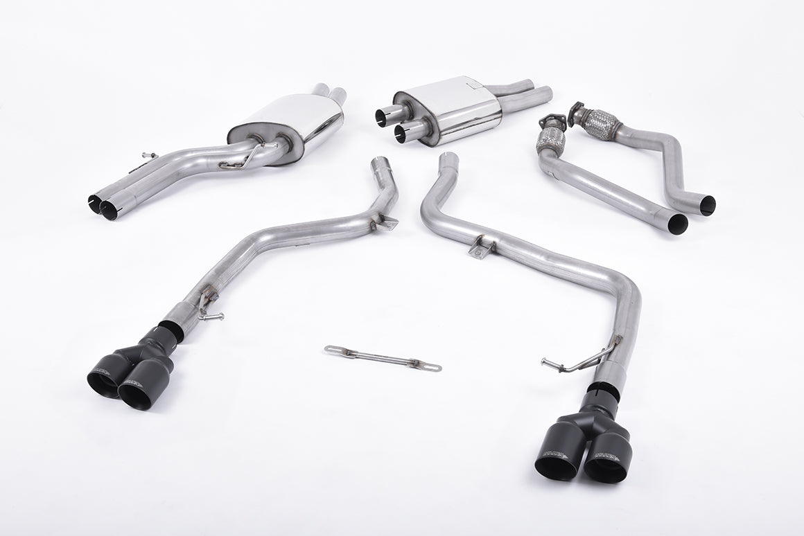 Milltek Cat Back Quad Exhaust Black Race Version for Audi S4 B8 (09-12)