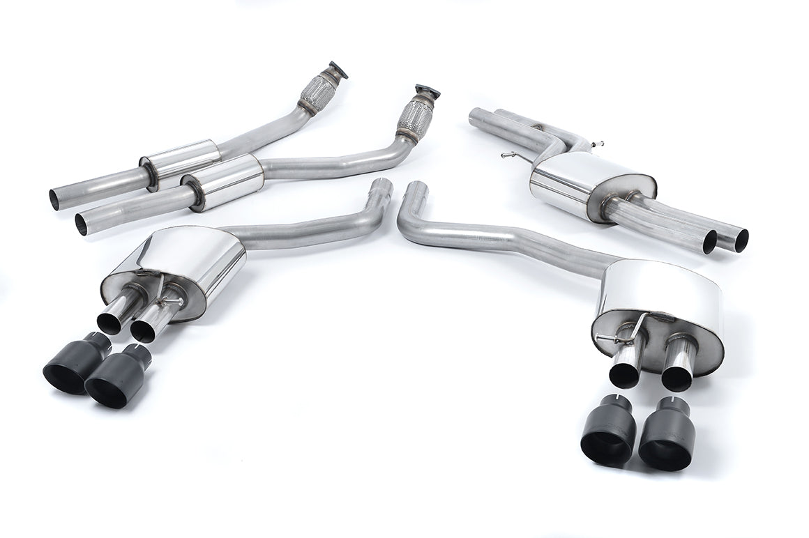 Milltek Resonated Cat Back Exhaust Black Tips for Audi S6 C7 (12-18) EC Approved