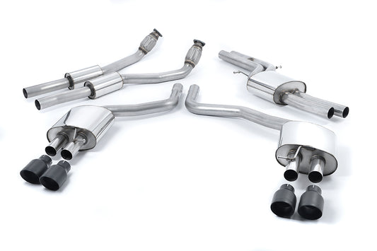 Milltek Resonated Cat Back Exhaust Black Tips for Audi S7 (12-18)