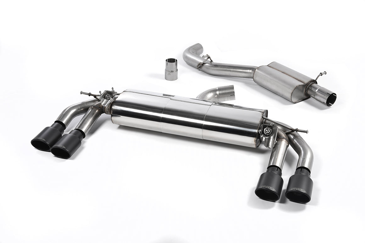 Milltek Resonated Cat Back Exhaust Black Oval Tips for Audi TTS Mk3 8S (15-22)