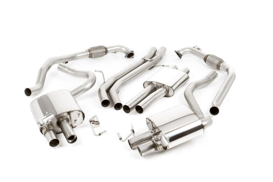 Milltek Resonated Cat Back Exhaust Black Tips for Audi S4 B9 with Sport Diff