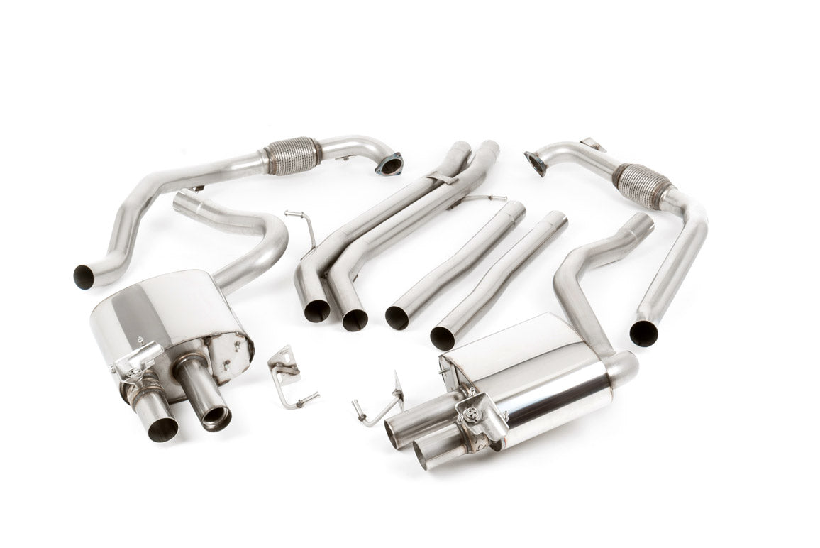 Milltek Non-Res Cat Back Exhaust GT100 Burnt Titanium for Audi S4 B9 Sport Diff