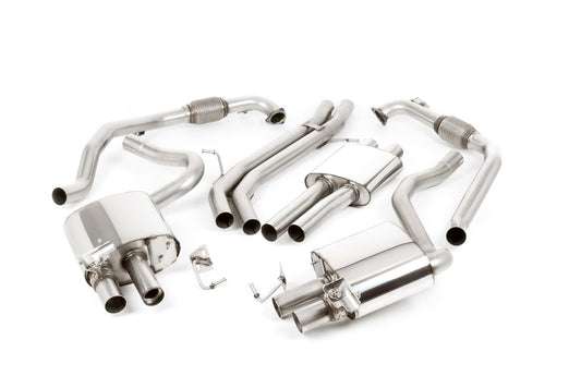 Milltek Resonated Cat Back Exhaust Black Tips for Audi S5 B9 Sport Diff