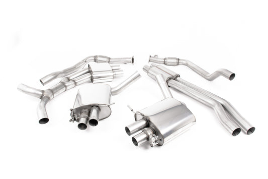Milltek Resonated Cat Back Exhaust Black Tips for Audi RS4 B9 With OPF (19-22)