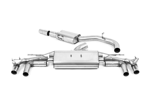 Milltek Resonated OPF Back Exhaust Black Oval Tips for Audi S3 8Y