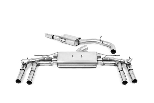 Milltek Resonated OPF Back Exhaust Polished Tips for Audi S3 8Y Saloon