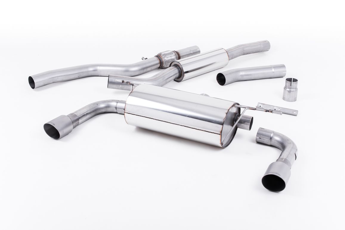 Milltek Resonated Cat Back Exhaust Polished for BMW 428i F32 Man (435i Valance)