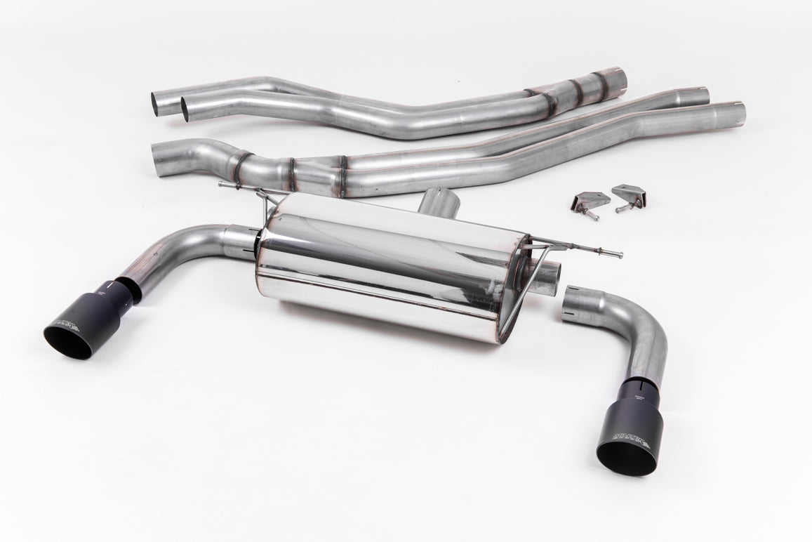 Milltek Resonated Cat Back Exhaust Black Tips for BMW M240i F22 LCI (15-18)