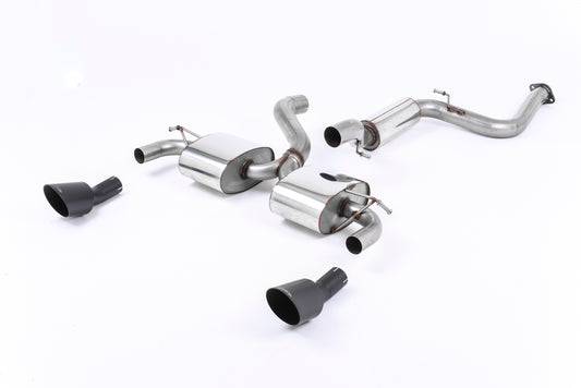 Milltek Resonated Cat Back Exhaust Black Tips for Ford Focus Mk2 RS (09-10)