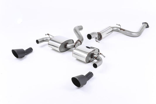 Milltek Resonated Cat Back Exhaust Carbon Tips for Ford Focus Mk2 RS (09-10)