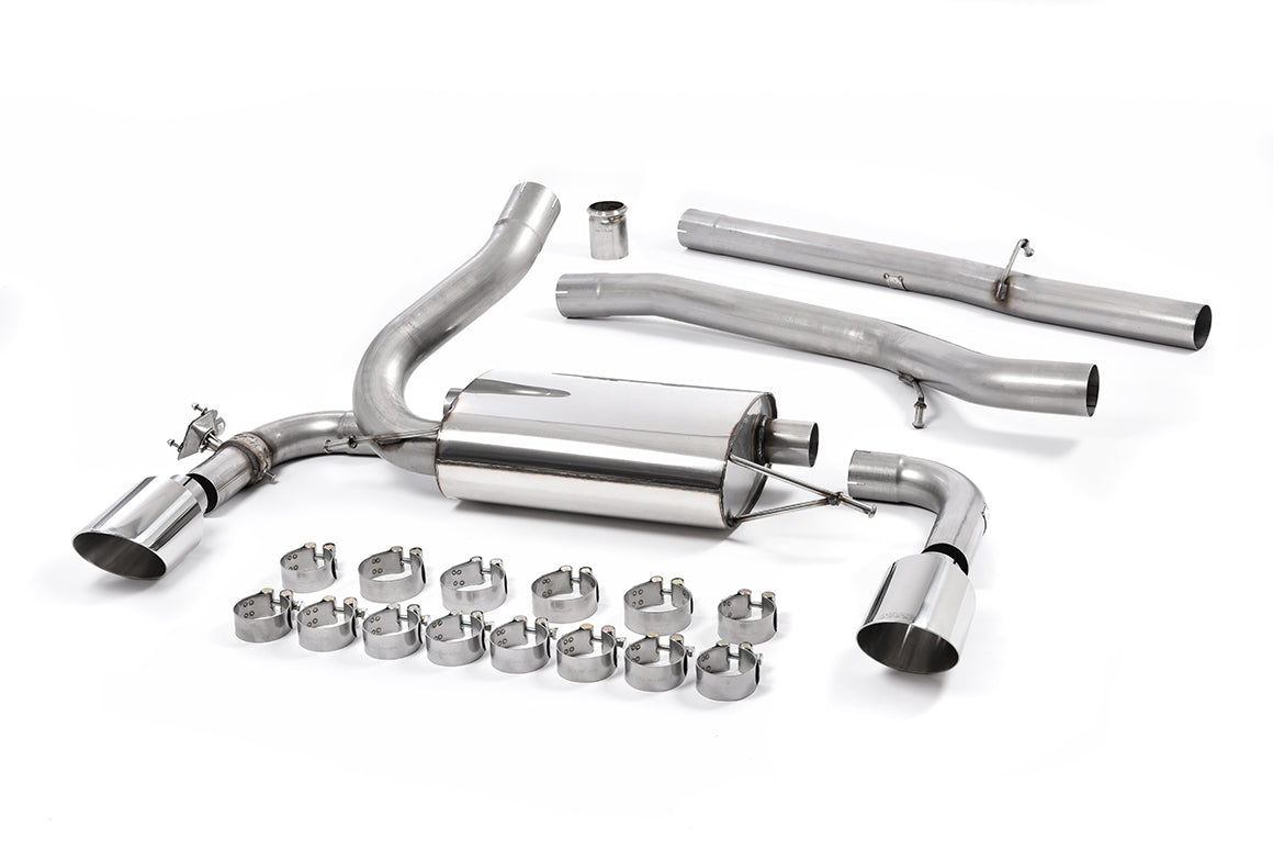 Milltek Non-Res Cat Back Exhaust Polished Tips for Ford Focus Mk3 RS (16-18)