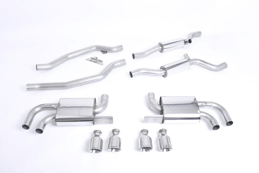 Milltek Resonated Cat Back Cup Style Exhaust for Porsche Cayenne 958 Turbo 4.8