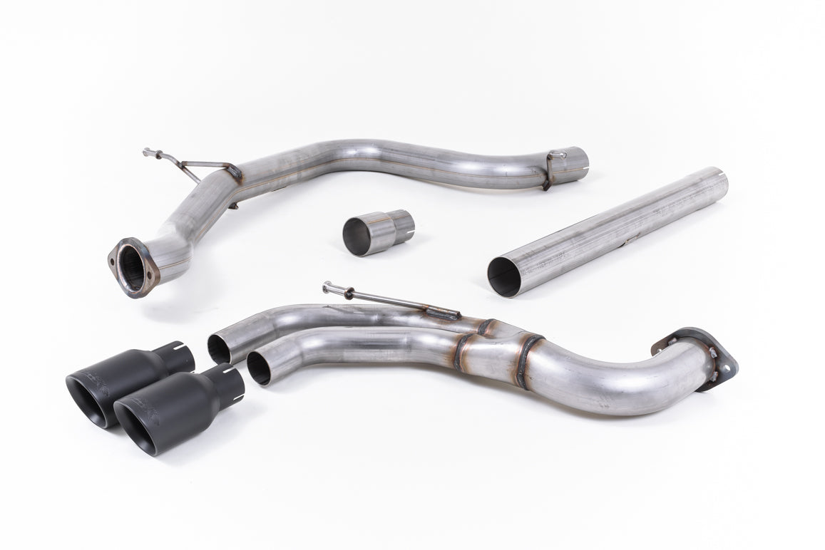 Milltek Non-Res Cat Back Exhaust Black Tips for Seat Leon FR 2.0 TDI 184 (13-22)