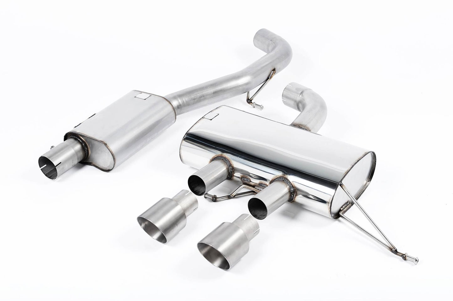 Milltek Resonated Cat Back Race Exhaust Titanium Tips for VW Golf R Mk6 (09-13)