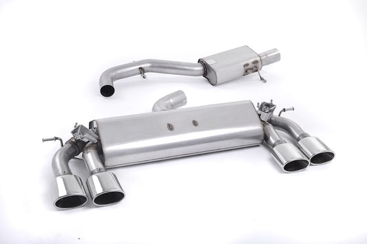 Milltek Resonated Cat Back Exhaust Black Oval Tips for VW Golf R Mk7 (14-16)