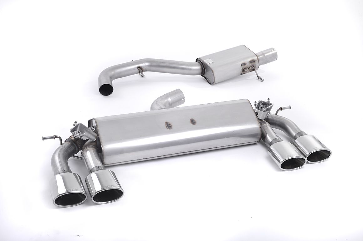 Milltek Resonated Cat Back Exhaust Burnt Titanium Round for VW Golf R Mk7 14-16