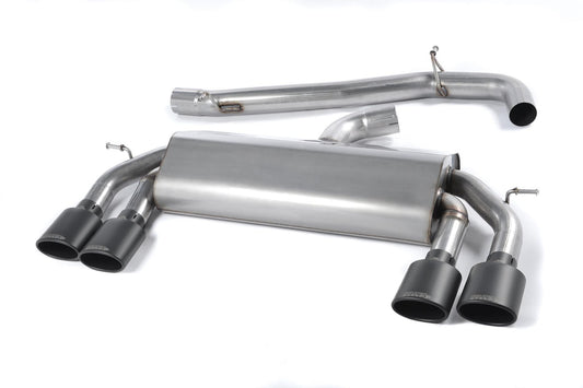 Milltek Non-Res Cat Back Race Exhaust Black Oval Tips for VW Golf R Mk7 (14-16)