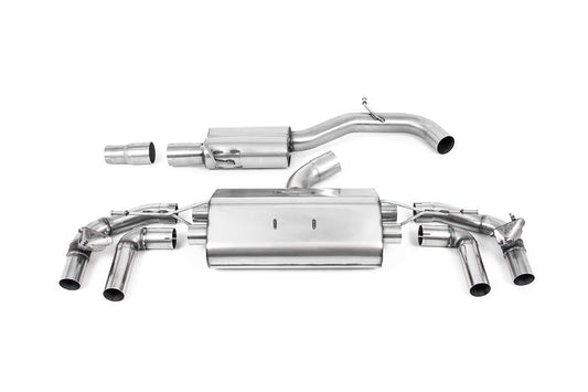 Milltek Resonated OPF Back Exhaust Polished Tips for VW Golf R Mk8