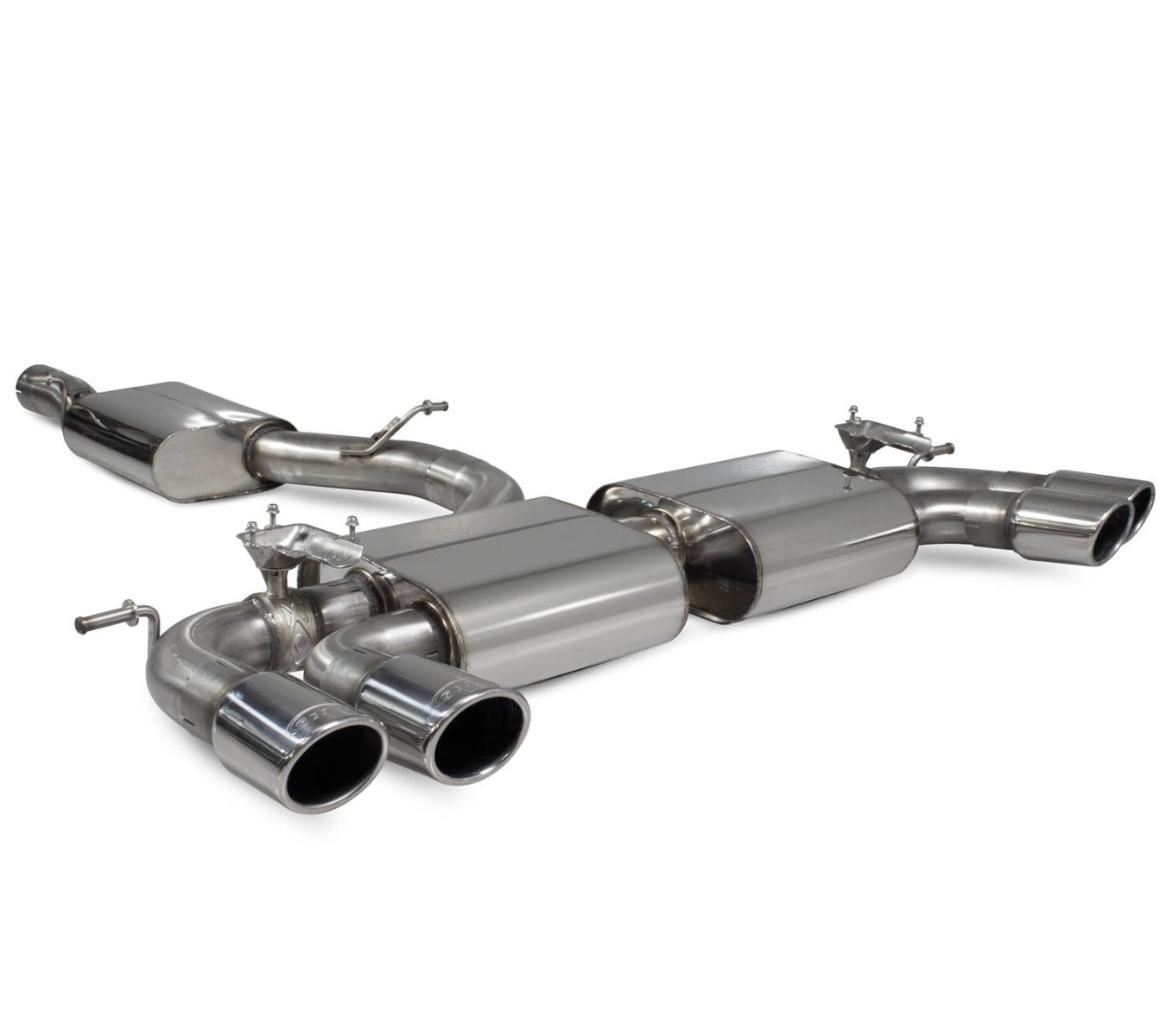 Scorpion Resonated Cat Back Exhaust w/Valves (Monaco) - VW Golf R Mk7.5 17-18