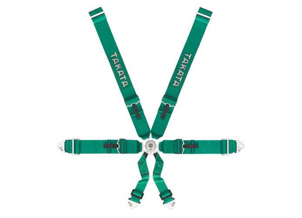 Takata Race 6 Snap-on Harness - Green (SFI Approved)